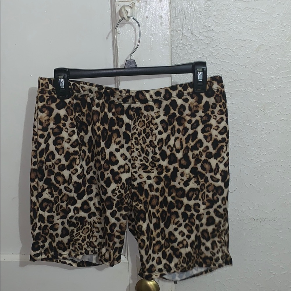 Leopard Print Biker Shorts